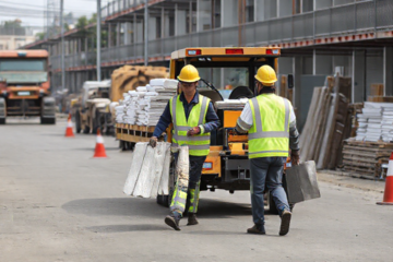 Imagem de um Servente de Obras trabalhando em um canteiro de construção, destacando o ambiente de trabalho e suas responsabilidades.