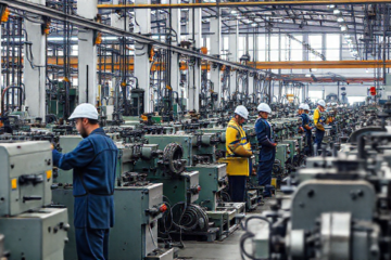 Imagem de um operador controlando máquinas industriais