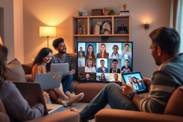 Imagem mostrando usuários em uma chamada de vídeo em grupo pelo Messenger.