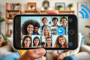 Imagem ilustrativa de uma chamada de vídeo em grupo pelo Messenger.