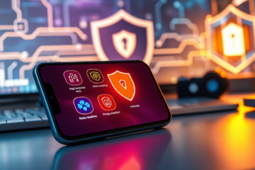 Imagem de aplicativos de antivirus para proteção de dispositivos