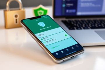 Imagem ilustrativa de um aplicativo de antivirus mostrando proteção contra vírus e malware.