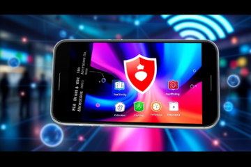 Imagem representativa de um aplicativo de antivírus em um dispositivo garantindo segurança digital