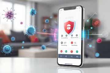 Imagem ilustrativa sobre aplicativos de antivírus para celular, destacando a importância da proteção contra malware e ameaças cibernéticas.