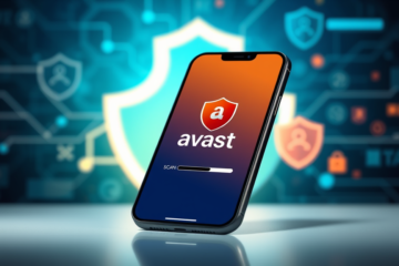 Imagem ilustrativa de um aplicativo de antivírus mostrando proteção contra malware e vírus.