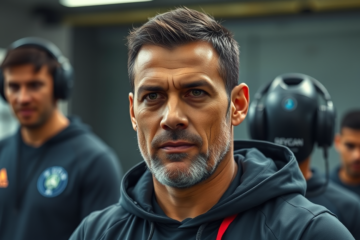 Thiago Silva, capitão do Fluminense, treinando e orientando jovens jogadores em campo.