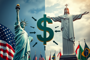 Discussão sobre a tarifa adicional de 10% imposta pelos EUA ao Brasil e seu impacto no comércio global e nas relações entre os países.