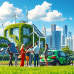 Infográfico sobre a economia verde e seu impacto no mercado global.