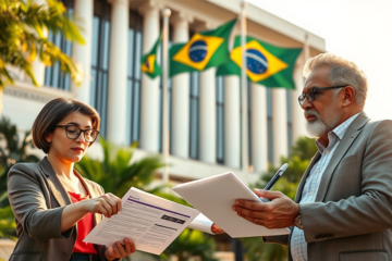 A imagem ilustra a governança de Inteligência Artificial no Brasil com foco no novo SIA que promove desenvolvimento e inclusão.