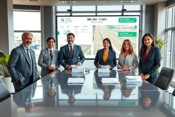 Abertura do leilão da BR-381 com propostas de empresas para melhorias de infraestrutura.