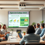 Evento Agro em Código 2025 discutindo rastreabilidade no setor agropecuário com foco na sustentabilidade e na conformidade com a legislação.