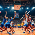 Jogadores do Vôlei Campinas se preparando para a estreia no Mundial de Clubes 2025.