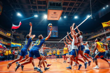 Jogadores do Vôlei Campinas se preparando para a estreia no Mundial de Clubes 2025.