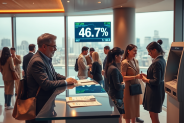 Gráfico mostrando o aumento da taxa média de juros nos bancos e suas implicações para pessoas físicas e empresas.