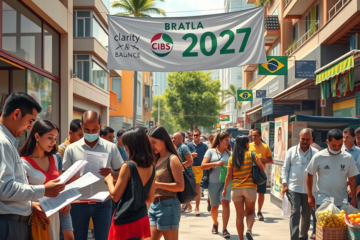 Ilustração da reforma tributária no Brasil e sua nova estrutura de impostos, destacando o sistema de IVA Dual.