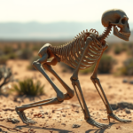Esqueleto parcial de Homo habilis, evidenciando características primitivas e implicações sobre a evolução humana.
