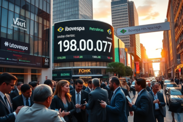 Ibovespa fecha acima de 198 mil pontos, com destaque para ações da Vale e Petrobras.