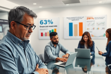 Estatísticas sobre a reserva financeira e endividamento da população brasileira, destacando a falta de recursos das classes D e E em comparação com A e B.