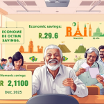 Gráfico demonstrando a economia obtida com a nova plataforma CNH no Brasil.