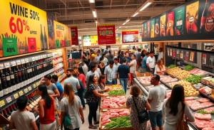 Promoções em vinhos e carnes com descontos de até 60%