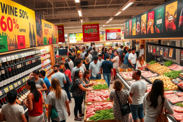 Promoções em vinhos e carnes com descontos de até 60%