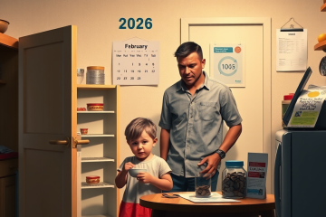 Imagem representativa da insegurança alimentar nos Estados Unidos, destacando a crescente dificuldade das famílias com baixa renda e crianças pequenas.
