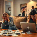 Gráfico mostrando o impacto do estresse financeiro nos brasileiros, destacando dificuldades de sono e conflitos familiares.