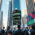 As ações da Apple subiram, alcançando um valor de mercado histórico de 5 trilhões de dólares, enquanto a empresa reavalia sua estratégia em tecnologia.