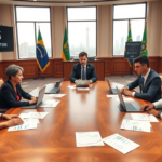 A imagem ilustra a situação financeira do BRB e a recusa do FGC em aprovar um empréstimo significativo enquanto a documentação requerida não é apresentada.