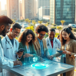 Imagem representativa da gestão da tecnologia e inovação, abordando o papel da inteligência artificial e os desafios sociais.