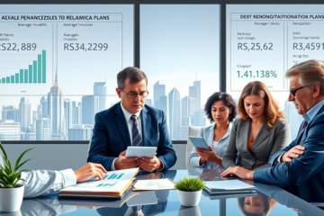 Gráfico mostrando a média de dívidas dos brasileiros em comparação com a renda mensal e o impacto na renegociação financeira.